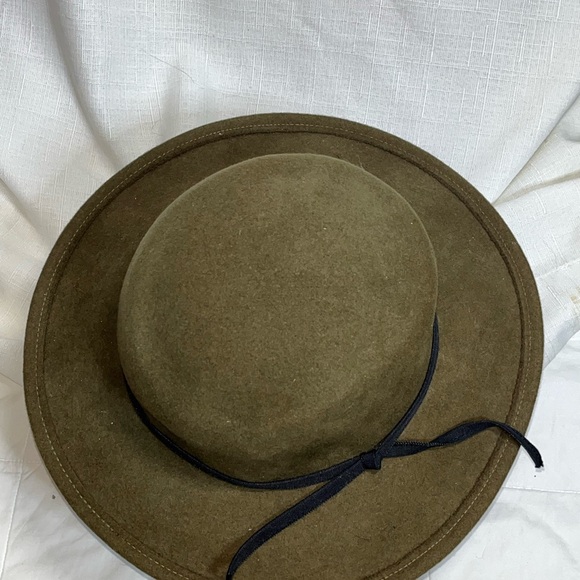 Vintage Michael Howard Wool hat - olive green with black tie Made in USA - Picture 5 of 8